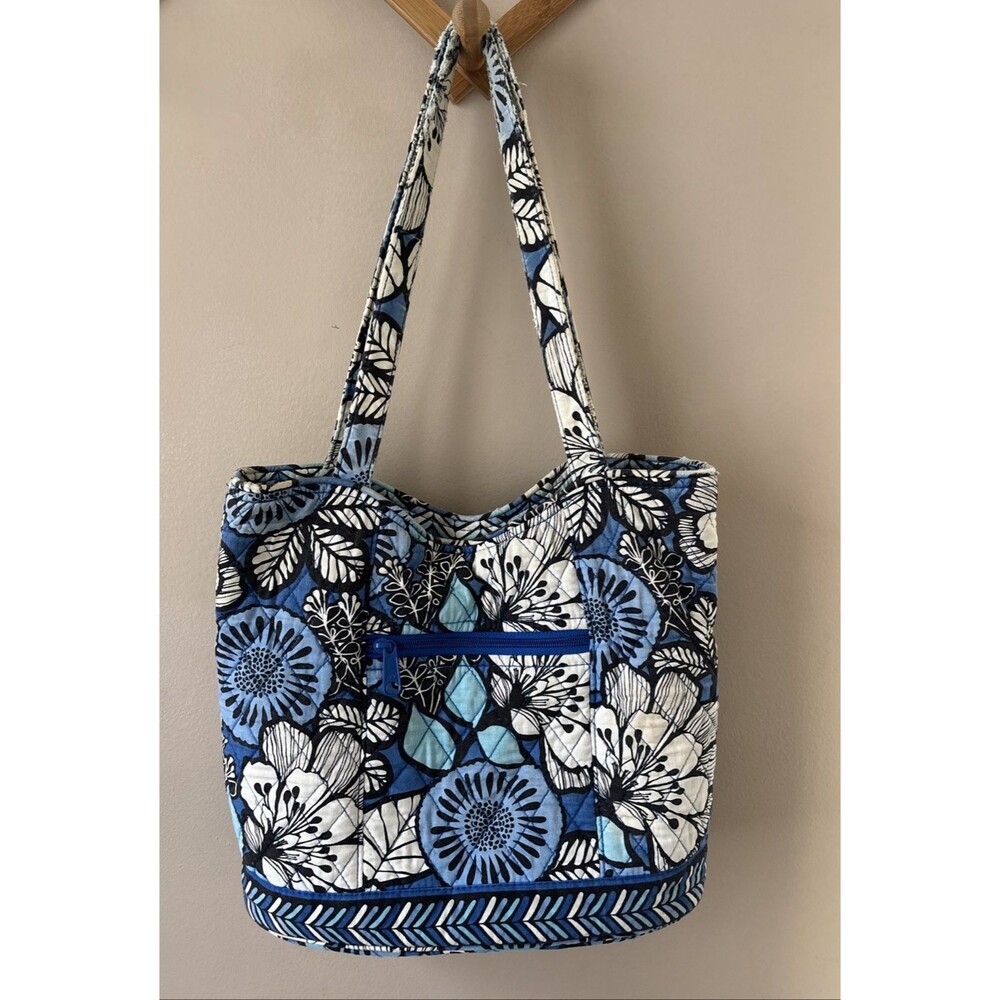Vera Bradley Glenna Shoulder Bag Blue Laguna Quilted Tote Purse
